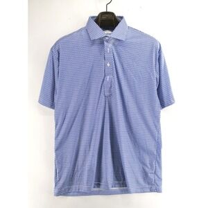 Collars and Co Collar Polo Size Large Blue Geometric Short Sleeve